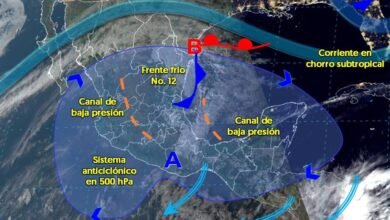 Frente Frío No. 12 y canal de baja presión traerán lluvias y niebla al noreste de México