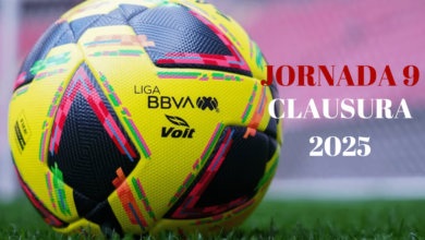Balon de futbol y anuncio de jornada 9 de la liga MX