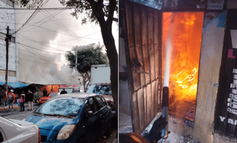 Bomberos de México apagando un incendio