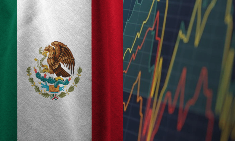 Imagen editada de bandera de México con grafico