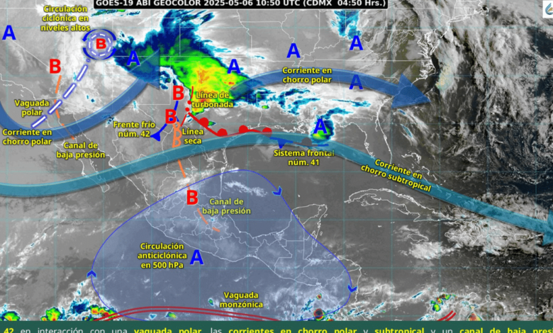 Pronóstico del clima para el 06 de mayo de 2025 lluvias y temperaturas extremas en diversas regiones del país (Foto por CONAGUA)