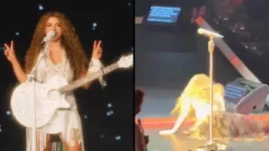 Shakira sufre caída en pleno concierto en Canadá