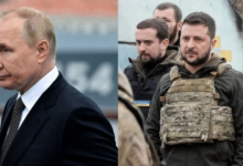 Imagen editada de presidente de rusia y de ucrania