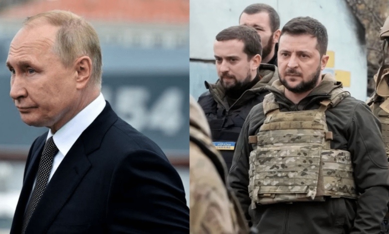 Imagen editada de presidente de rusia y de ucrania