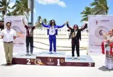 Brillan atletas campechanas con medallas en el arranque del triatlón en la Olimpiada Nacional 2025
