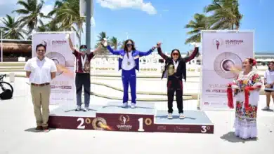 Brillan atletas campechanas con medallas en el arranque del triatlón en la Olimpiada Nacional 2025
