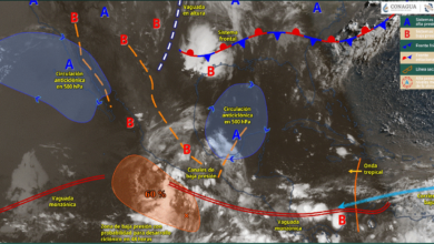 Intensas lluvias en el centro y sur de México, con posibles torbellinos en el norte del país