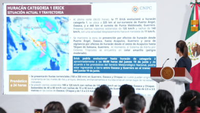 Presidenta Claudia Sheinbaum llama a resguardarse ante llegada del huracán Erick en Guerrero y Oaxaca