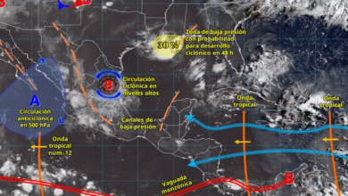 Alertan por lluvias puntuales intensas en cinco estados del Pacífico mexicano