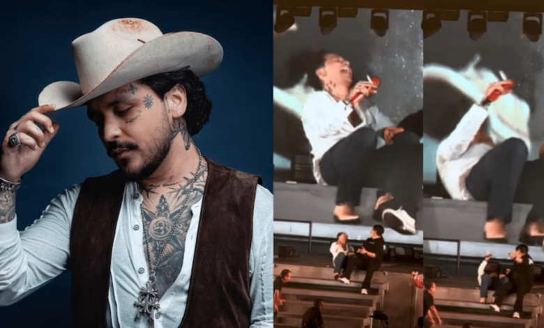 Fans reaccionan al ver a Christian Nodal ebrio durante su show