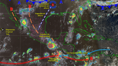 Para hoy, el monzón mexicano en combinación con inestabilidad atmosférica, originará lluvias puntuales fuertes.