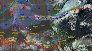 Para hoy, el monzón mexicano, el aire húmedo generado por la corriente en chorro subtropical, y una circulación ciclónica en niveles medios de la atmósfera, mantendrán lluvias puntuales fuertes a muy fuertes en noroeste de México