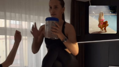 Influencer rusa se rompe la espalda al intentar el “Stiletto Challenge” en su cocina