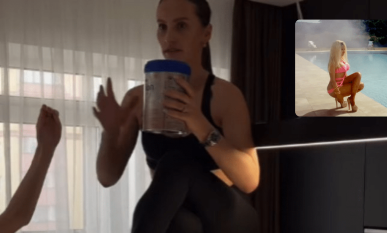 Influencer rusa se rompe la espalda al intentar el “Stiletto Challenge” en su cocina