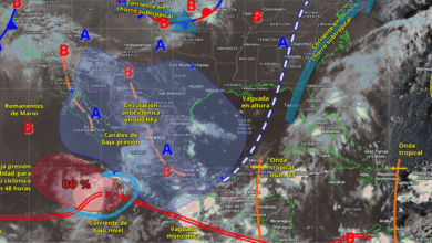 Canales de baja presión, en combinación con el ingreso de aire húmedo del golfo de México y océano Pacífico, originarán lluvias puntuales intensas