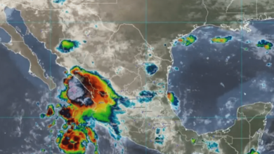 El Servicio Meteorológico Nacional confirmó que la depresión tropical Doce-E evolucionó a tormenta tropical Lorena, ubicada a 385 km de Manzanillo; se esperan lluvias intensas, vientos fuertes y oleaje elevado en varios estados del Pacífico mexicano.