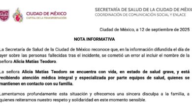 Secretaría de Salud CDMX desmiente fallecimiento de Alicia Matías (Foto de internet)