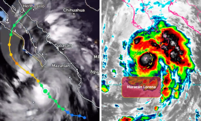 El ciclón ‘Lorena’ evolucionó a huracán categoría 1 y se dirige hacia la Península de Baja California, donde impactará con lluvias torrenciales y fuertes rachas de viento. Seis estados del Pacífico sufrirán afectaciones en los próximos días.