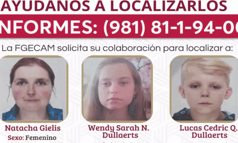 Alerta por desaparición de madre y dos menores belgas en Campeche