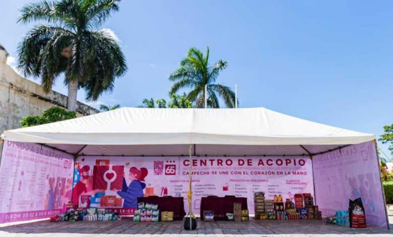 Congreso de Campeche se convierte en centro de acopio