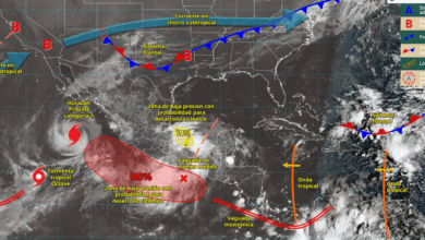 Para hoy el huracán Priscilla se desplazará frente a la costa oeste de Baja California Sur. Su circulación y bandas nubosas ocasionarán lluvias puntuales muy fuertes en Baja California Sur, e intervalos de chubascos en Sinaloa y Nayarit, además de fuertes rachas de viento y oleaje elevado en las costas de Baja California Sur, Sinaloa y Nayarit.