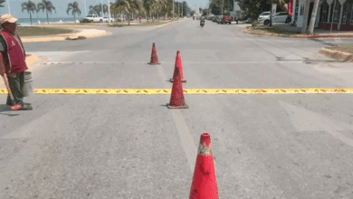 Instalan nuevos topes en el Malecón de Campeche para mejorar la seguridad vial