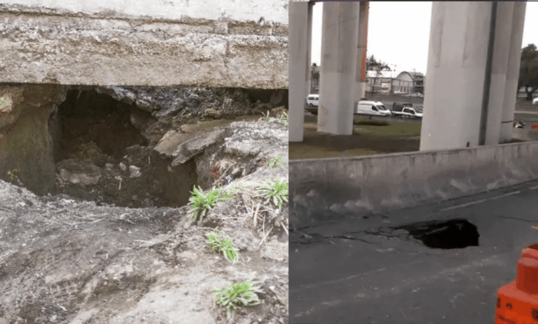 Una grieta de 138 metros se abre en el Puente de la Concordia y genera una nueva alerta (Foto por N+ y El Universal)