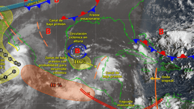 Este día, el huracán Priscilla se desplazará lentamente al sur de Baja California Sur, su circulación y bandas nubosas mantendrán la probabilidad de lluvias muy fuertes a puntuales intensas