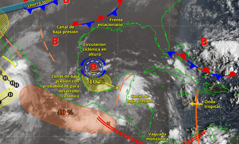 Este día, el huracán Priscilla se desplazará lentamente al sur de Baja California Sur, su circulación y bandas nubosas mantendrán la probabilidad de lluvias muy fuertes a puntuales intensas