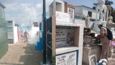 Acciones sanitarias en el Panteón de Palizada