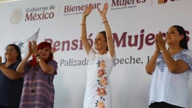 Claudia Sheinbaum encabeza entrega de la Pensión Mujeres Bienestar en Palizada, Campeche