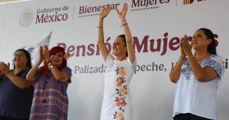 Claudia Sheinbaum encabeza entrega de la Pensión Mujeres Bienestar en Palizada, Campeche