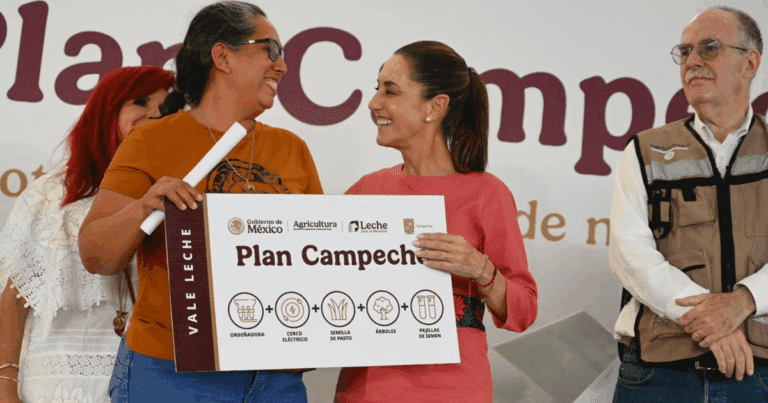 Claudia Sheinbaum presenta Plan Campeche para incrementar la producción de leche, arroz y carne