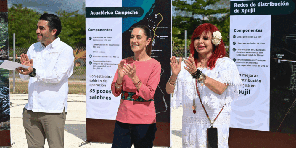 Claudia Sheinbaum y Layda Sansores encabezan el inicio de obras del Acueducto de Campeche
