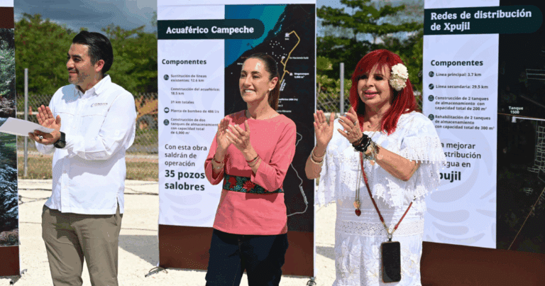 Claudia Sheinbaum y Layda Sansores encabezan el inicio de obras del Acueducto de Campeche