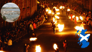 Fuego contra la oscuridad El hipnótico ritual de las Bolas de Fuego de Stonehaven en Escocia