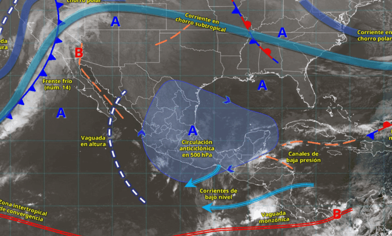 Lluvias intensas en Quintana Roo y fuertes rachas de viento en el Istmo de Tehuantepec