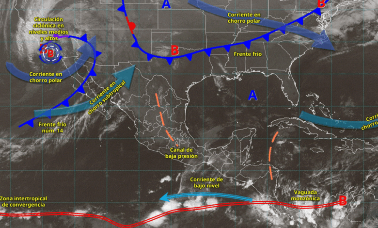 Lluvias puntuales fuertes afectarán Baja California y Chiapas