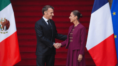 La Presidenta de México, Claudia Sheinbaum Pardo, recibió en Palacio Nacional a su homólogo de la República Francesa, Emmanuel Macron.