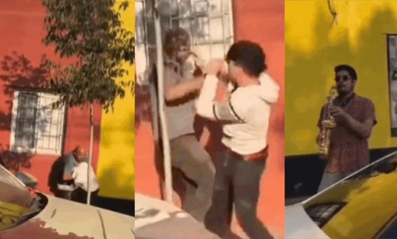 Saxofonista chileno se vuelve viral por musicalizar una pelea callejera (1)