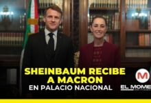 Sheinbaum recibe a Macron en Palacio Nacional