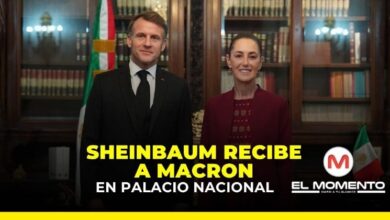 Sheinbaum recibe a Macron en Palacio Nacional