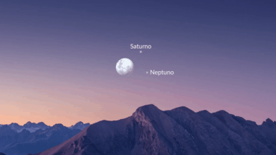 Conjunción lunar con Saturno y Neptuno cuándo verla