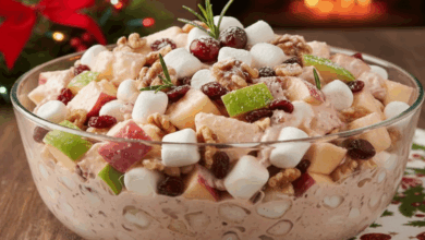 Ensalada de manzana navideña baja en azúcar y grasa receta fácil y ligera para esta temporada