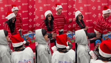 Kenia Os y Peso Pluma llevan alegría navideña a niños en Estados Unidos con entrega de juguetes