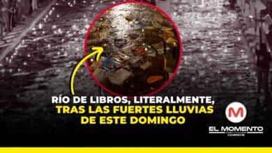 La fuerte lluvia de este domingo convirtió el evento “Río de Libros” en una escena inesperada