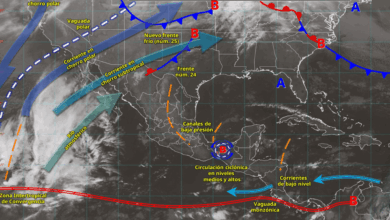 Lluvias fuertes activan alertas en Chiapas y Quintana Roo por ingreso de nuevo frente frío