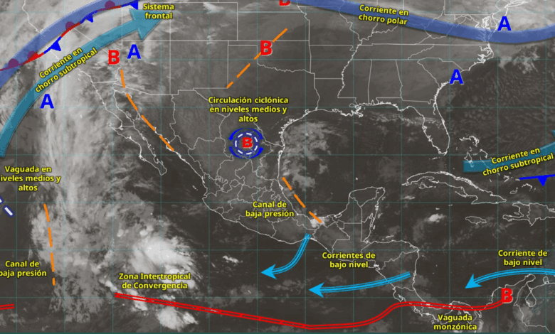 Pronostican lluvias muy fuertes en Tabasco, Chiapas y Quintana Roo