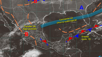 Este día, el frente núm. 19 se mantendrá con características de estacionario sobre el oriente de la península de Yucatán