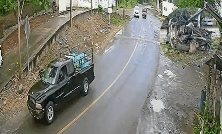 Revelan videos y logística del coche bomba en Coahuayana; carga explosiva iba oculta bajo plátanos